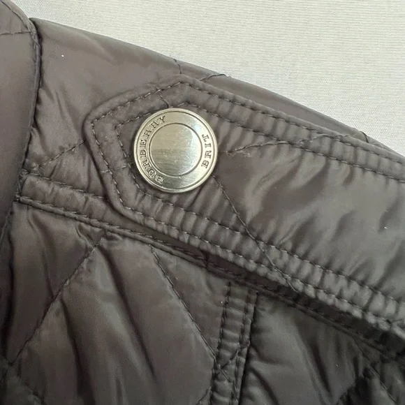 BURBERRY BRIT Quilted Jacket Nova Check Lining Black Size L - Picture 4 of 16